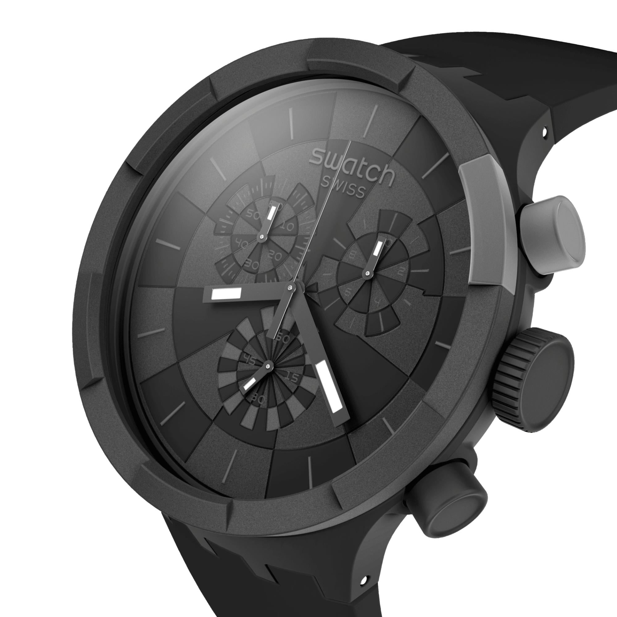 Swatch Swatchpay! Checkpoint Black Pay! Quart Silicone Watch SB02B103-5300