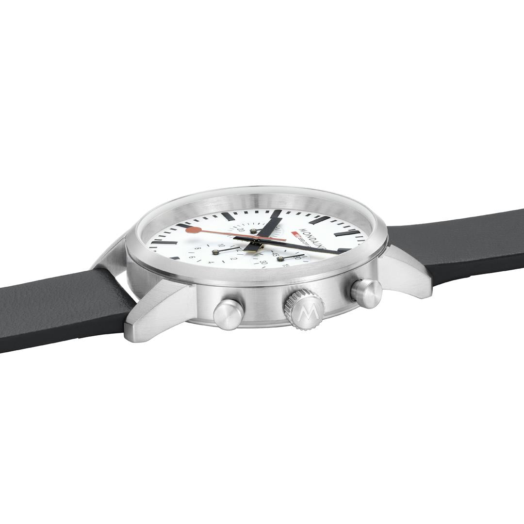 Mondaine Neo SBB Chrono White Dial Grape Leather Strap Men's Watch MSD.41411.LBV