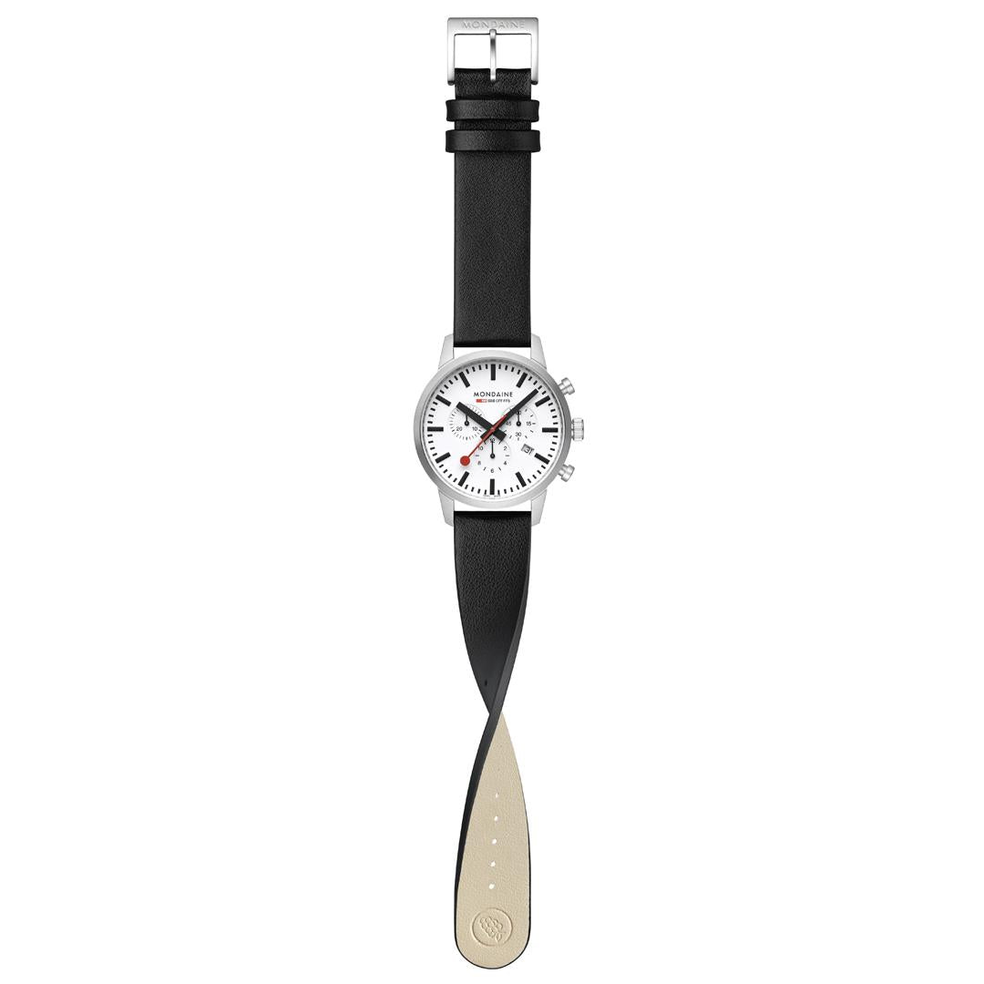 Mondaine Neo SBB Chrono White Dial Grape Leather Strap Men's Watch MSD.41411.LBV