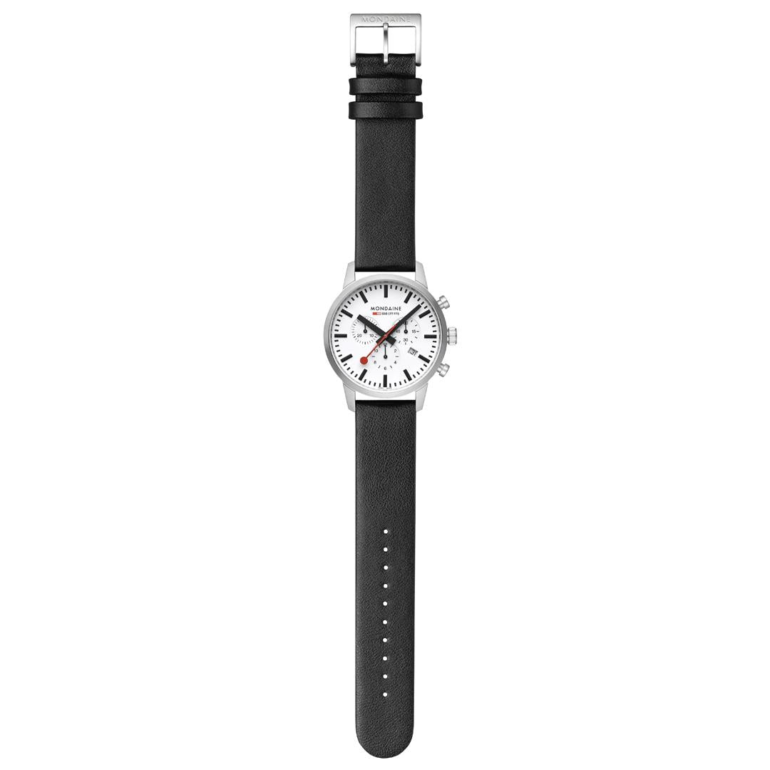 Mondaine Neo SBB Chrono White Dial Grape Leather Strap Men's Watch MSD.41411.LBV