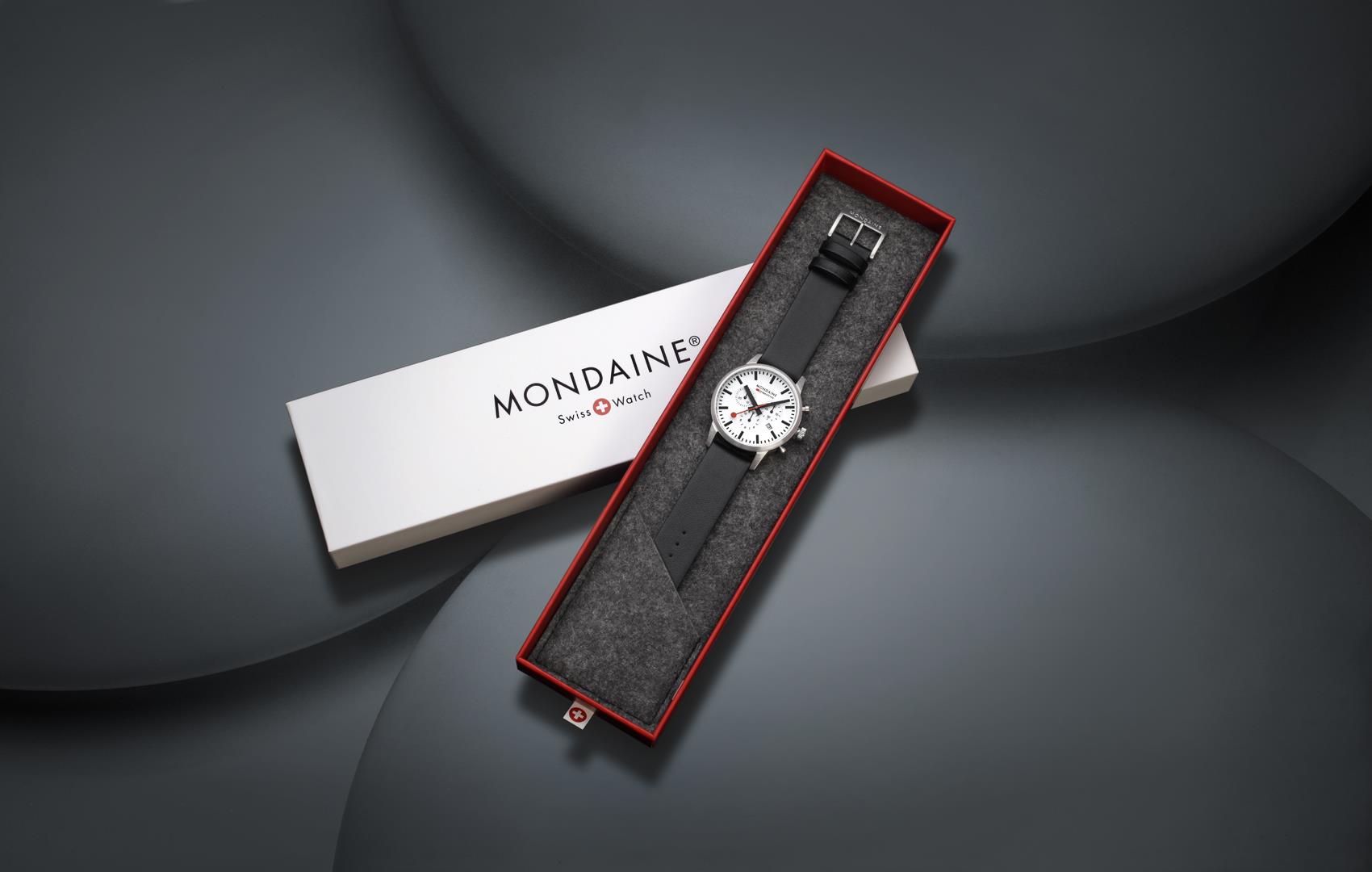 Mondaine Neo SBB Chrono White Dial Grape Leather Strap Men's Watch MSD.41411.LBV
