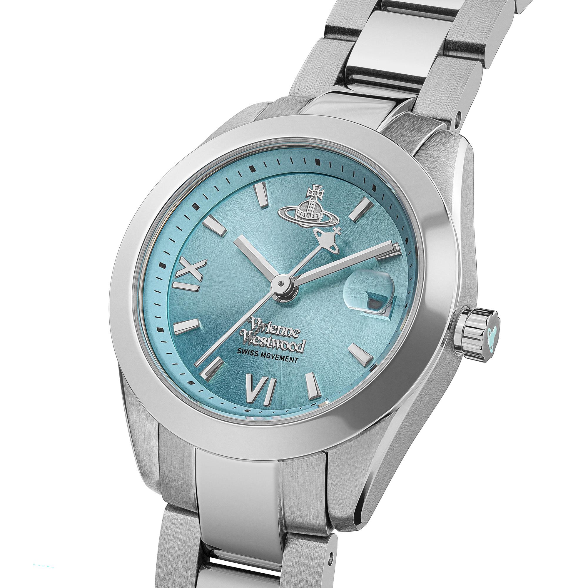 Vivienne Westwood Fenchurch Quartz Blue Dial Stainless Steel Bracelet Ladies Watch VV292TQSL
