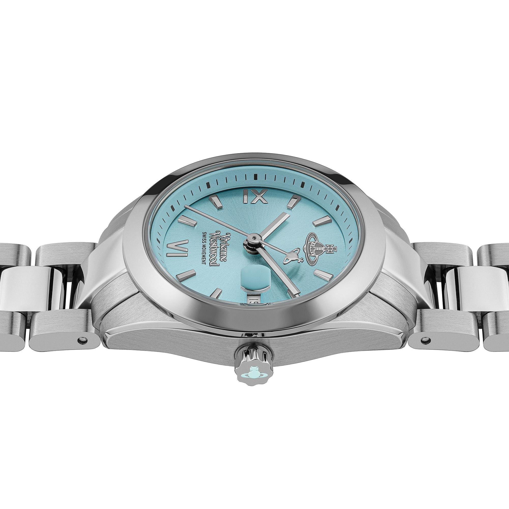 Vivienne Westwood Fenchurch Quartz Blue Dial Stainless Steel Bracelet Ladies Watch VV292TQSL