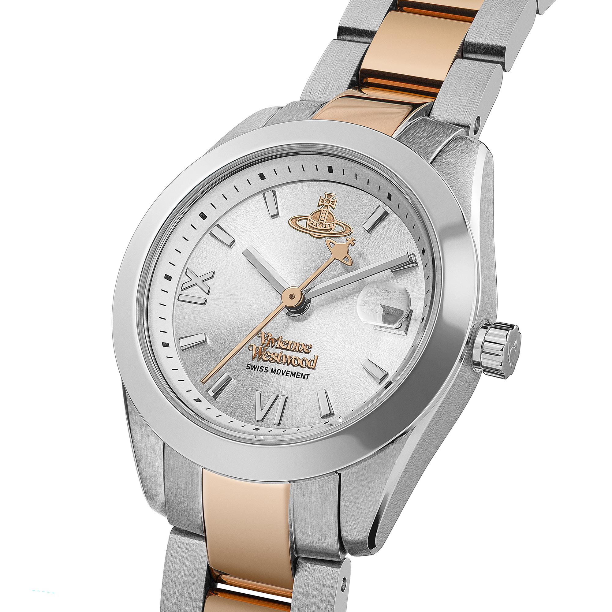 Vivienne Westwood Fenchurch Quartz Silver Dial Two-Tone Stainless Steel Bracelet Ladies Watch VV292SLSR