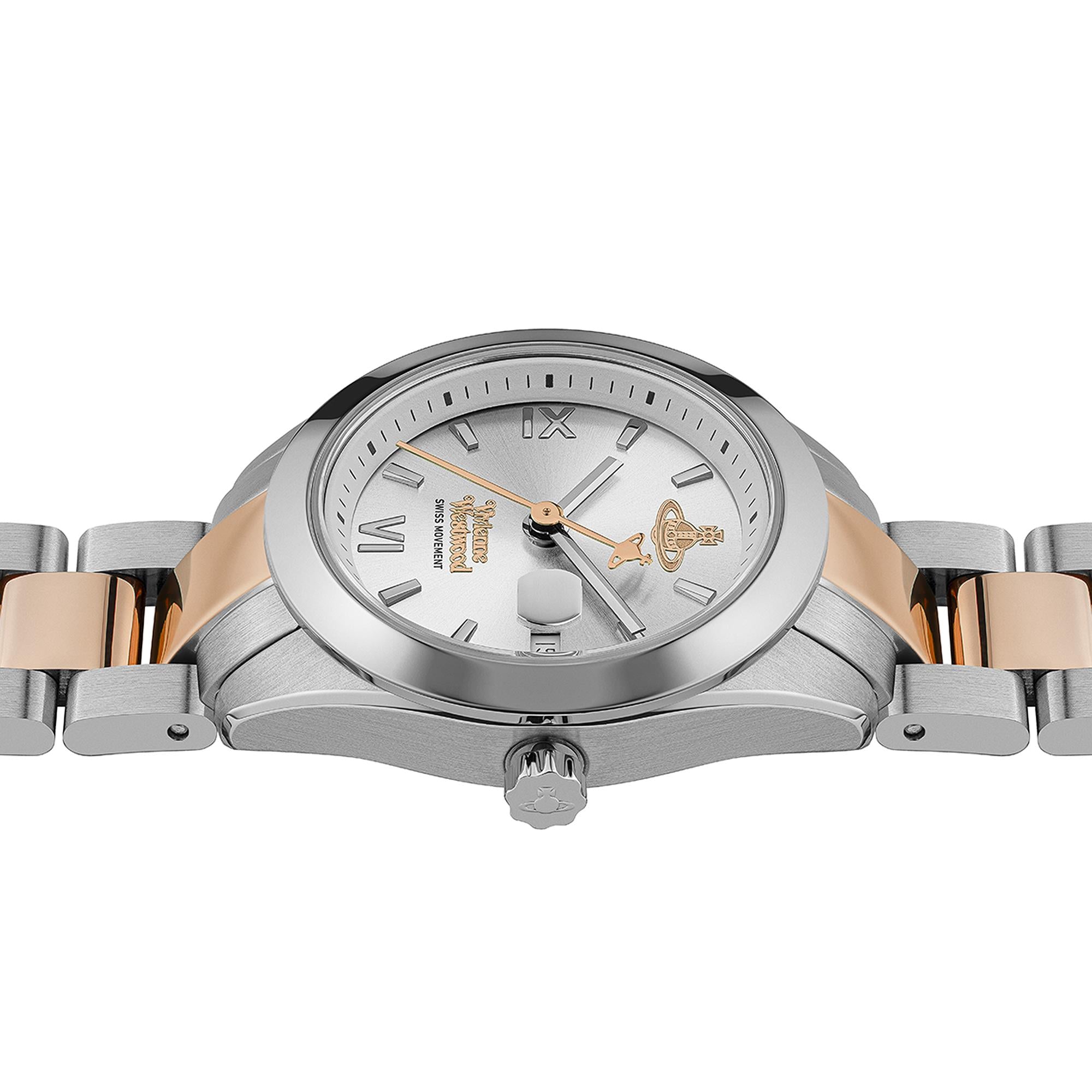 Vivienne Westwood Fenchurch Quartz Silver Dial Two-Tone Stainless Steel Bracelet Ladies Watch VV292SLSR