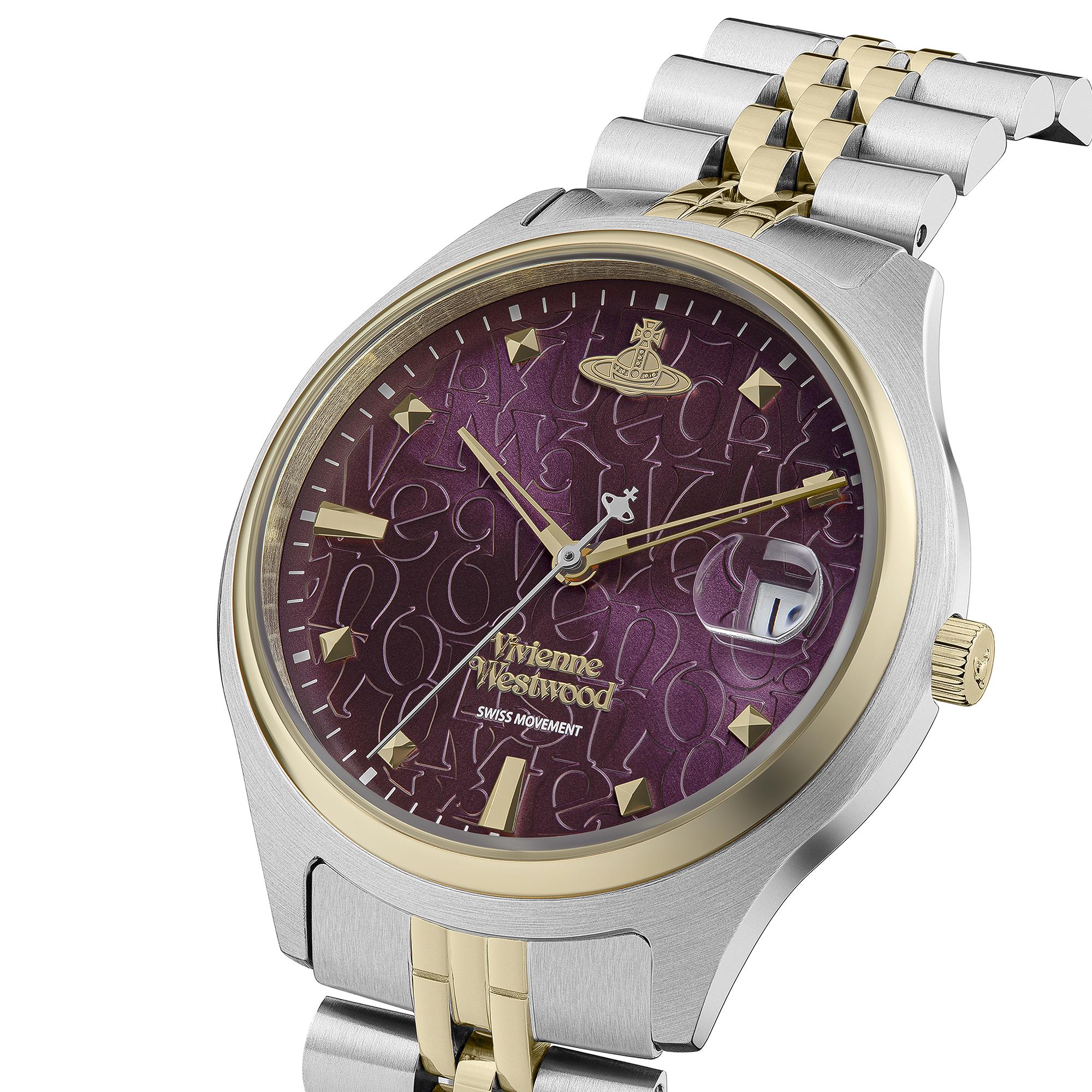 Vivienne Westwood Camberwell Quartz Purple Dial Two-Tone Stainless Steel Bracelet Ladies Watch VV261BYSG