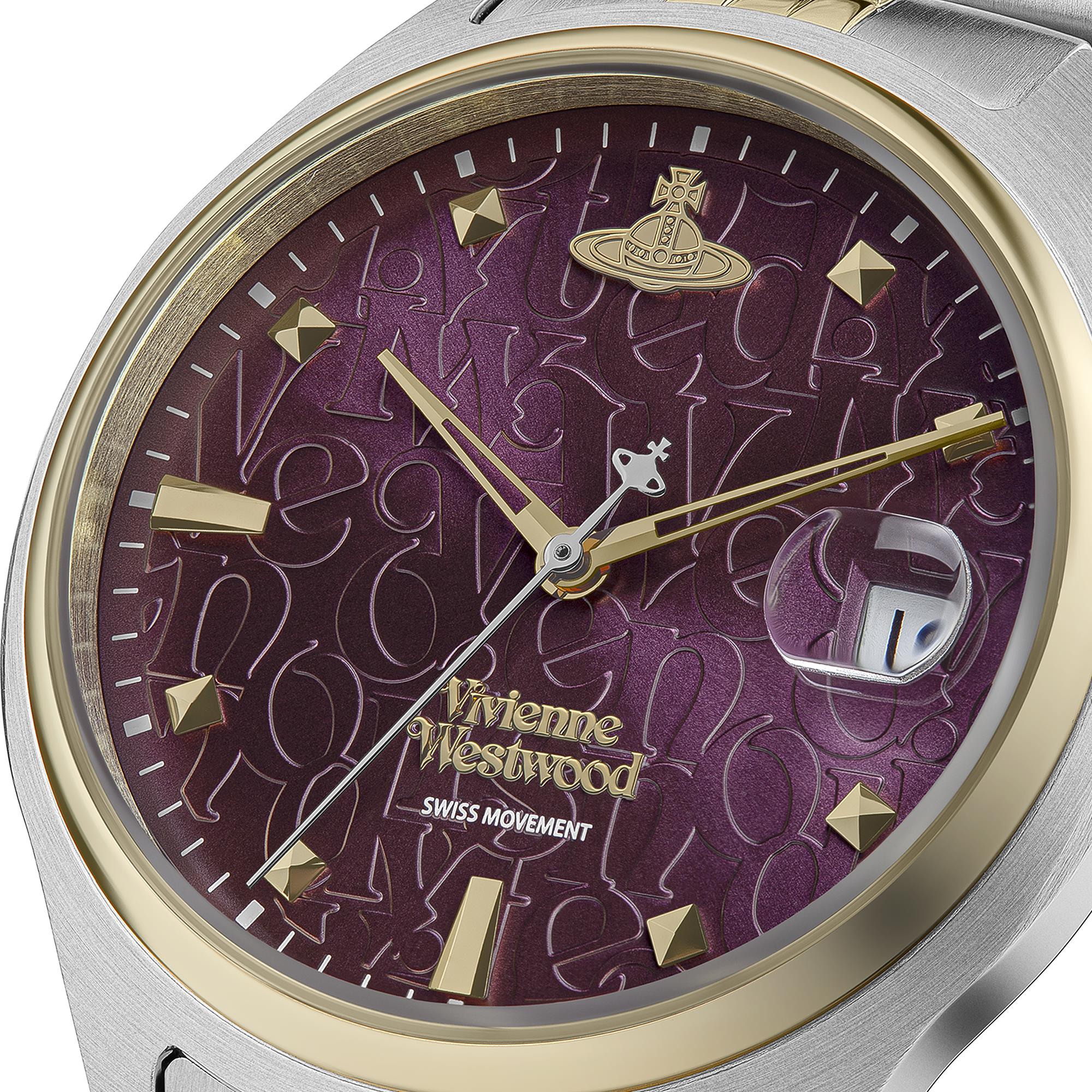 Vivienne Westwood Camberwell Quartz Purple Dial Two-Tone Stainless Steel Bracelet Ladies Watch VV261BYSG