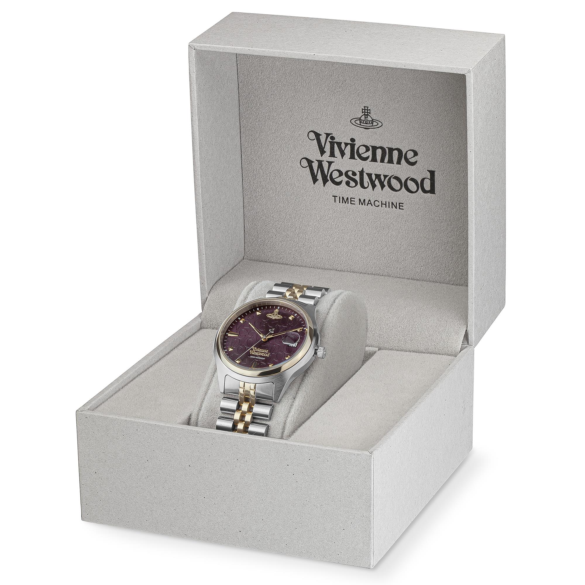 Vivienne Westwood Camberwell Quartz Purple Dial Two-Tone Stainless Steel Bracelet Ladies Watch VV261BYSG