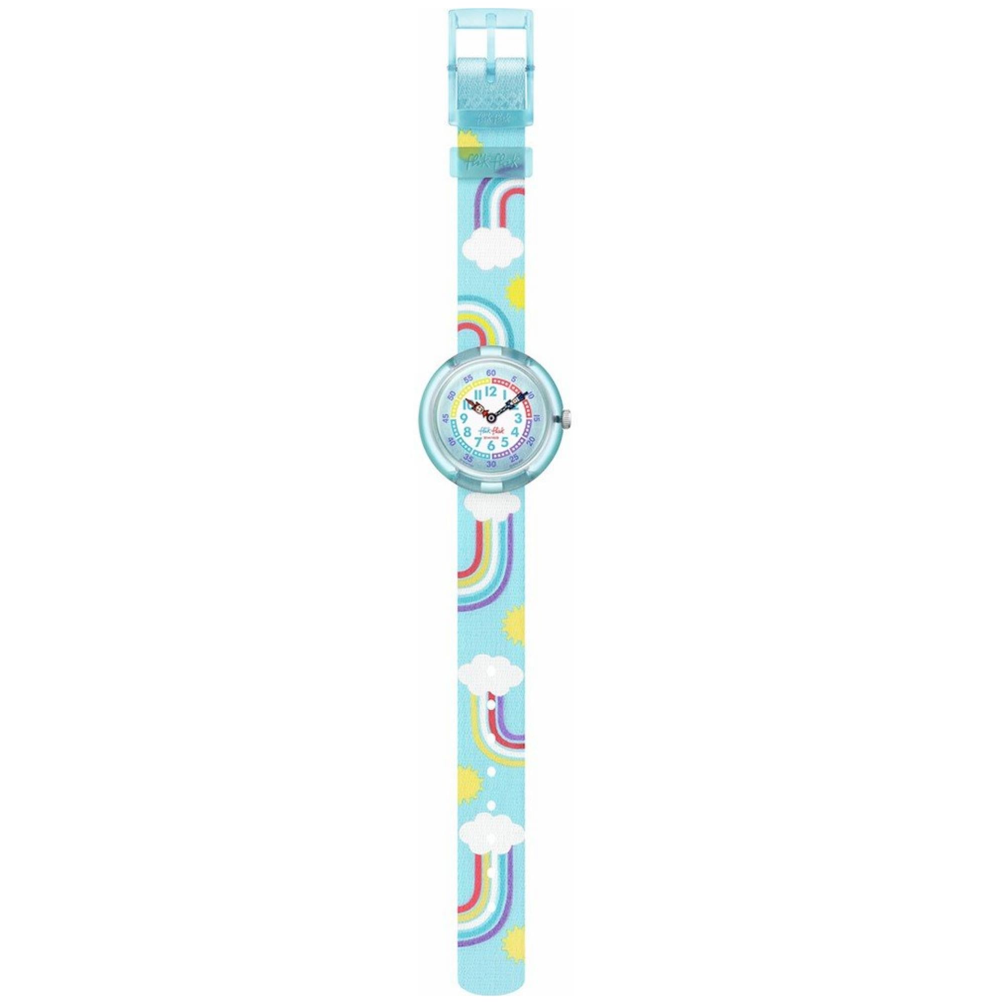 Flik Flak Rainbow Dreams Blue Rainbow Fabric Strap Kids Watch Watch FBNP194