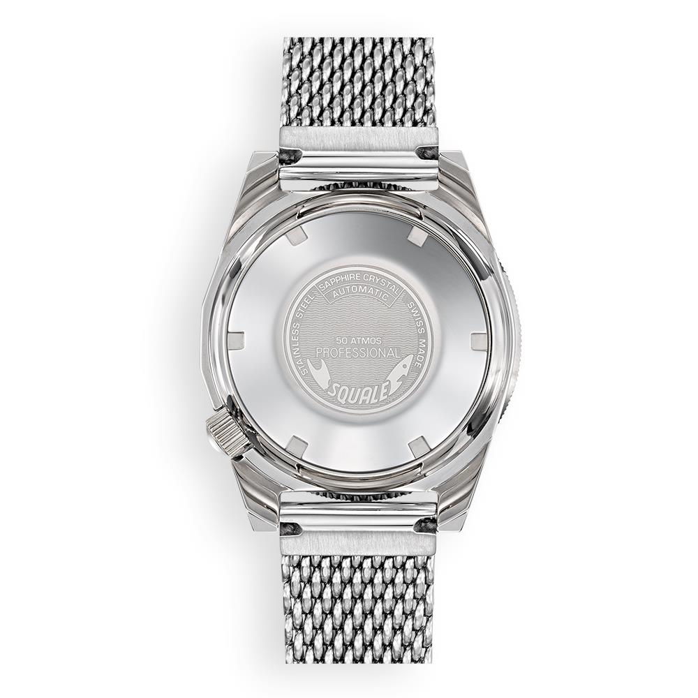 Squale 1521 Militaire Full Luminous Automatic White Dial Milanese Stainless Steel Bracelet Men’s Watch 1521FUMIWT.ME20