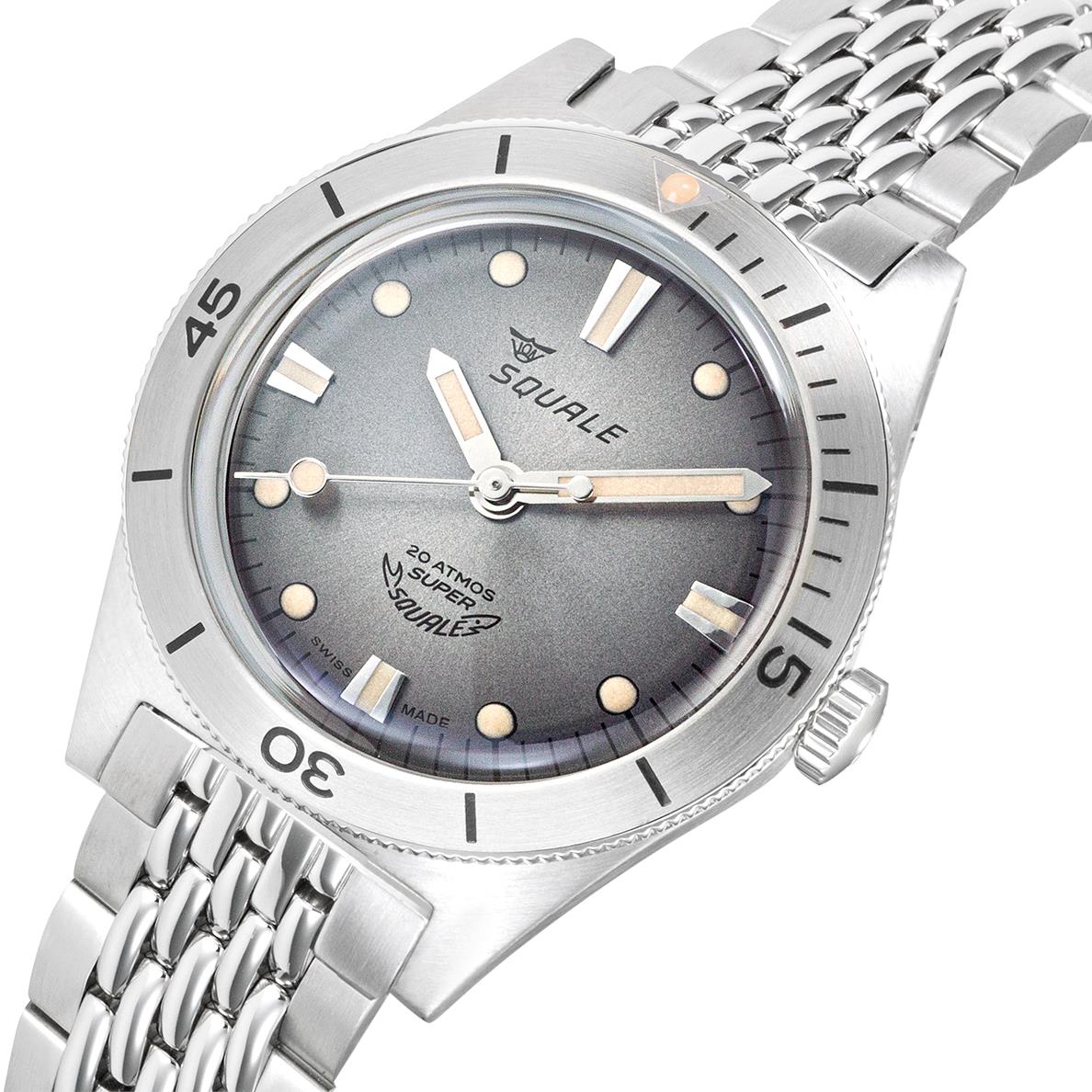 Squale Super-Squale Automatic Grey Dial Steel Strap Men’s Watch SUPERSSG.AC
