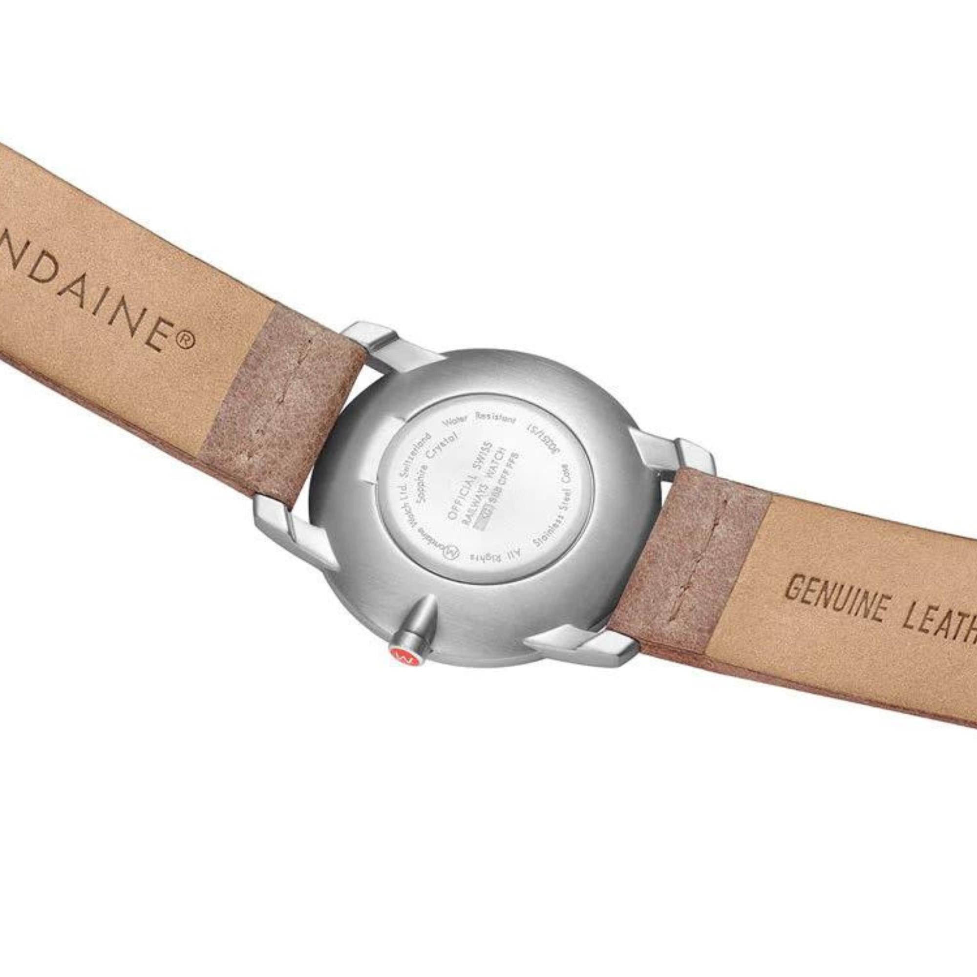 Mondaine Simply Elegant Quartz White Dial Brown Leather Strap Unisex Watch A400.30351.16SBG