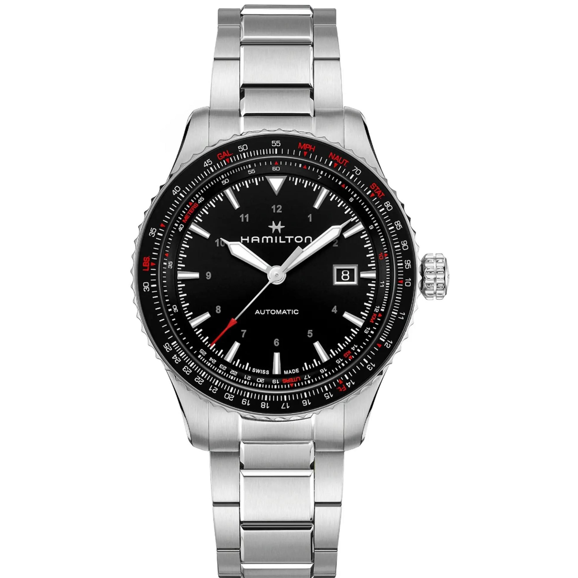 Hamilton Khaki Aviation Converter Automatic Black Dial Stainless Steel Bracelet Men's Watch H76615130