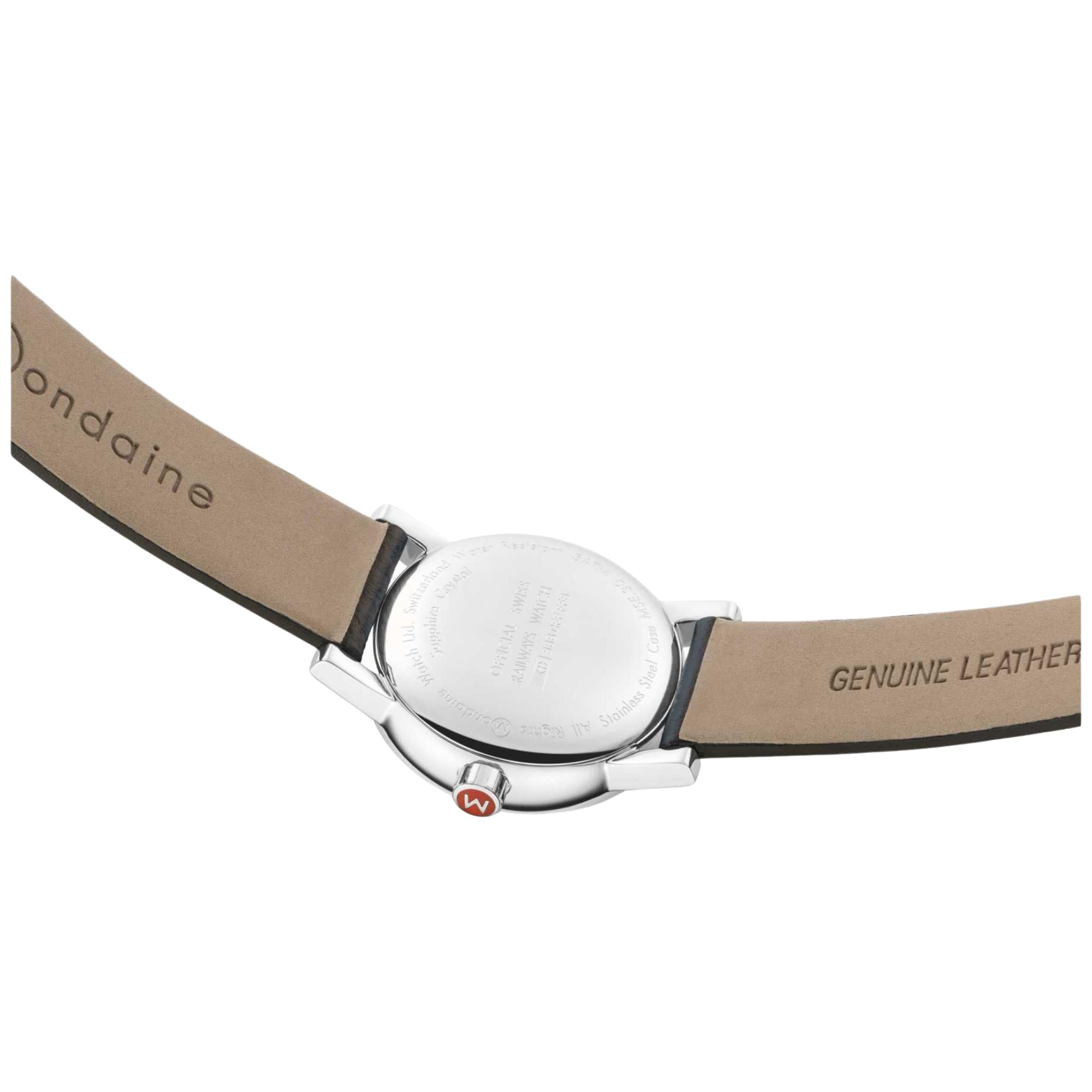 Mondaine Evo2 White Dial Black Vegan Leather Strap Ladies Watch MSE.30110.LBV