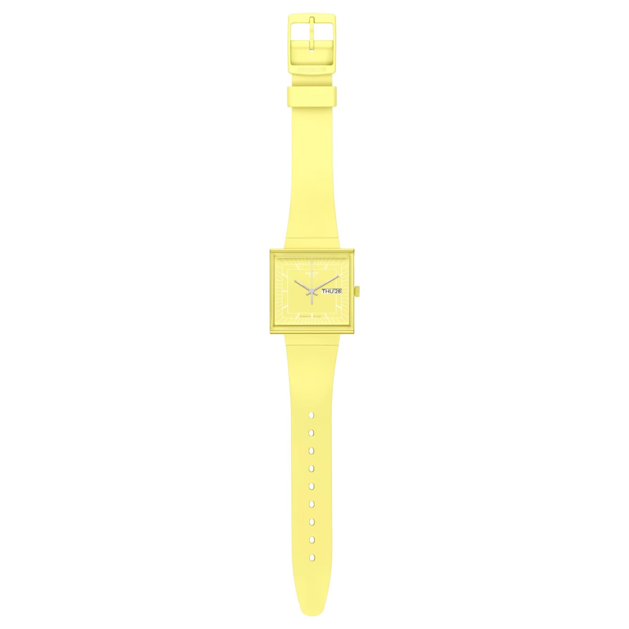 Swatch WHAT IF…LEMON? Quartz Yellow Dial Yellow Biosourced Strap Unisex Watch SO34J700