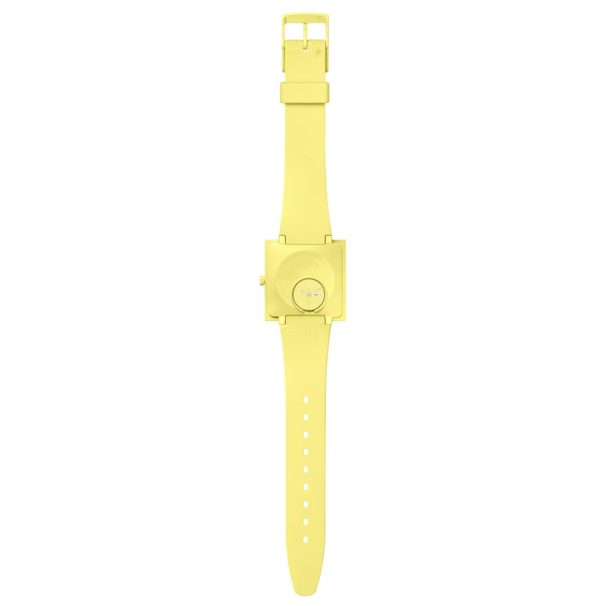 Swatch WHAT IF…LEMON? Quartz Yellow Dial Yellow Biosourced Strap Unisex Watch SO34J700