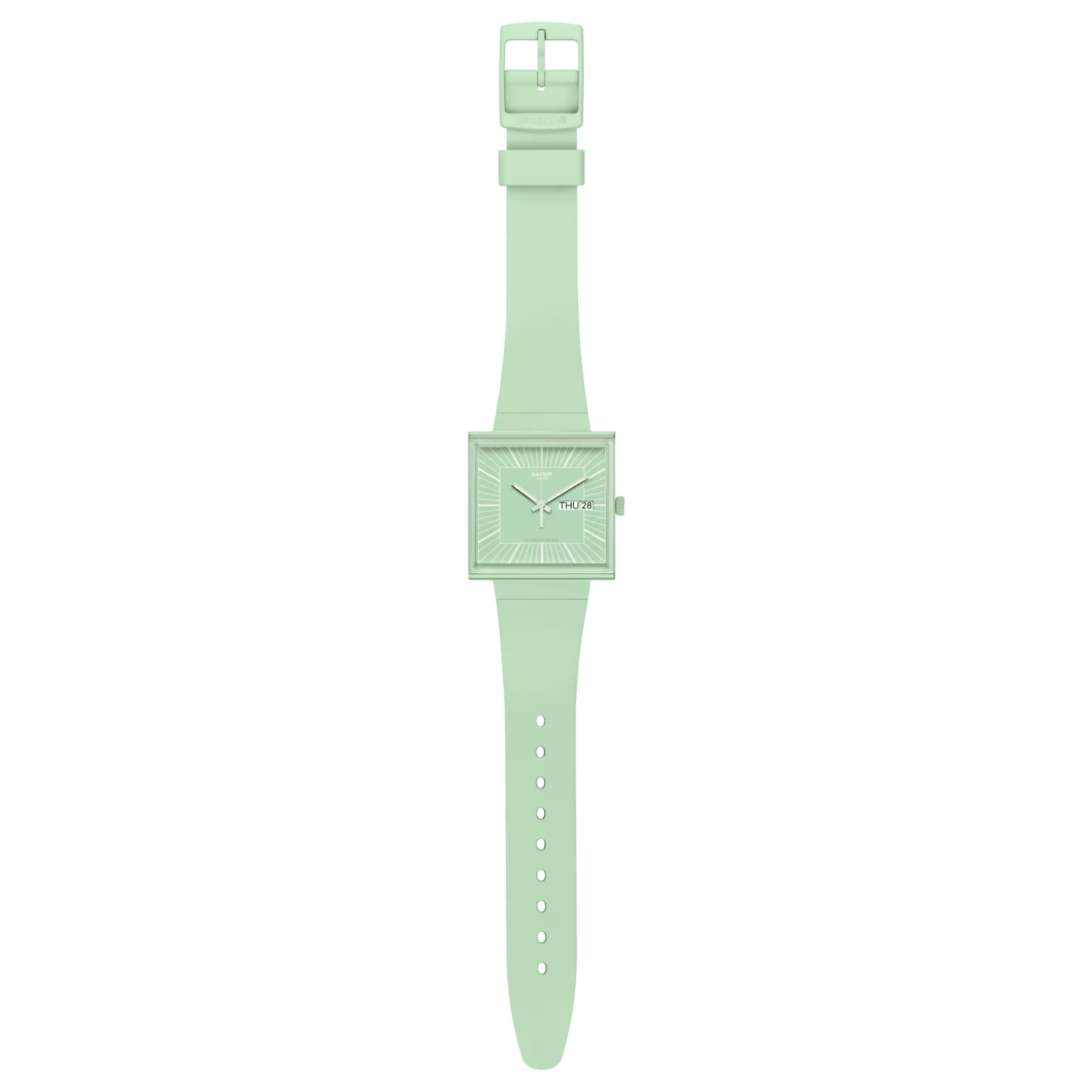 Swatch WHAT IF…MINT? Quartz Green Dial Green Bioceramic Strap Unisex Watch SO34G701