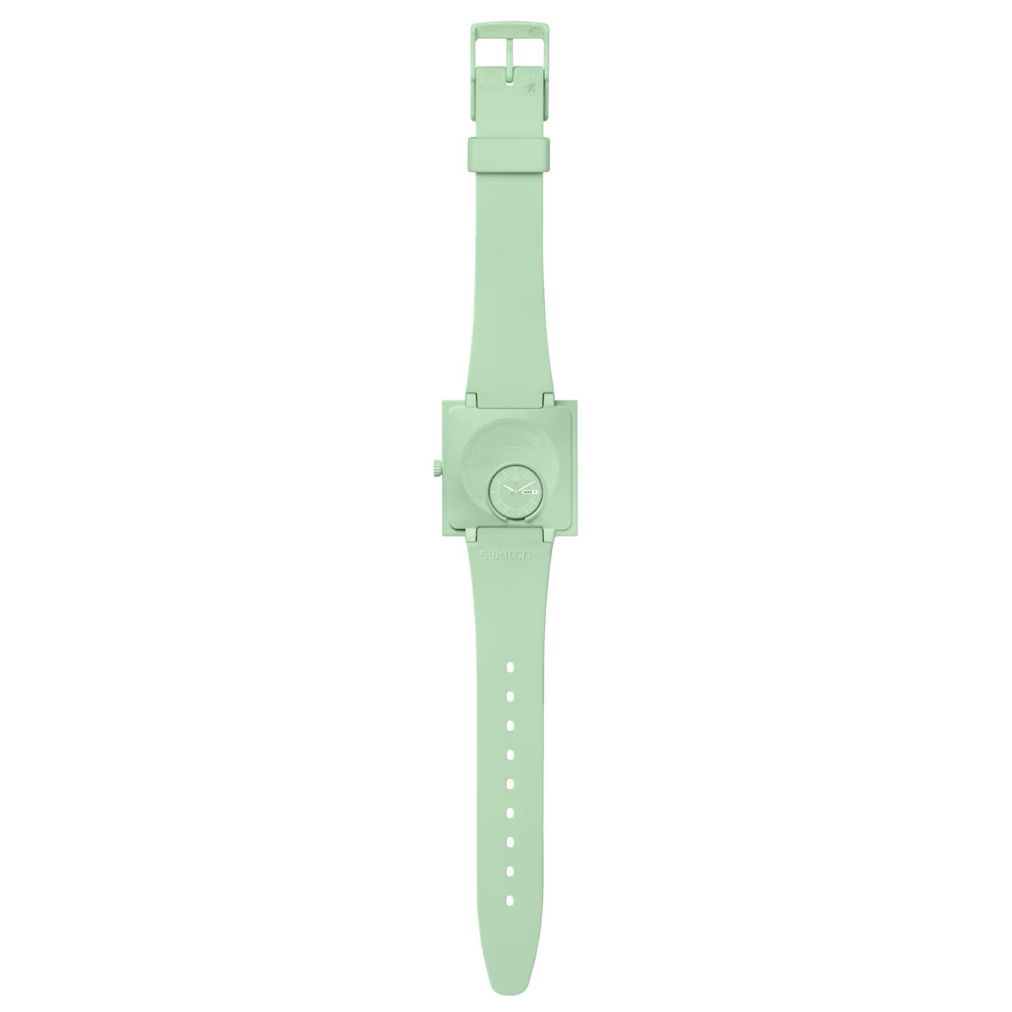 Swatch WHAT IF…MINT? Quartz Green Dial Bioceramic Strap Watch SO34G701
