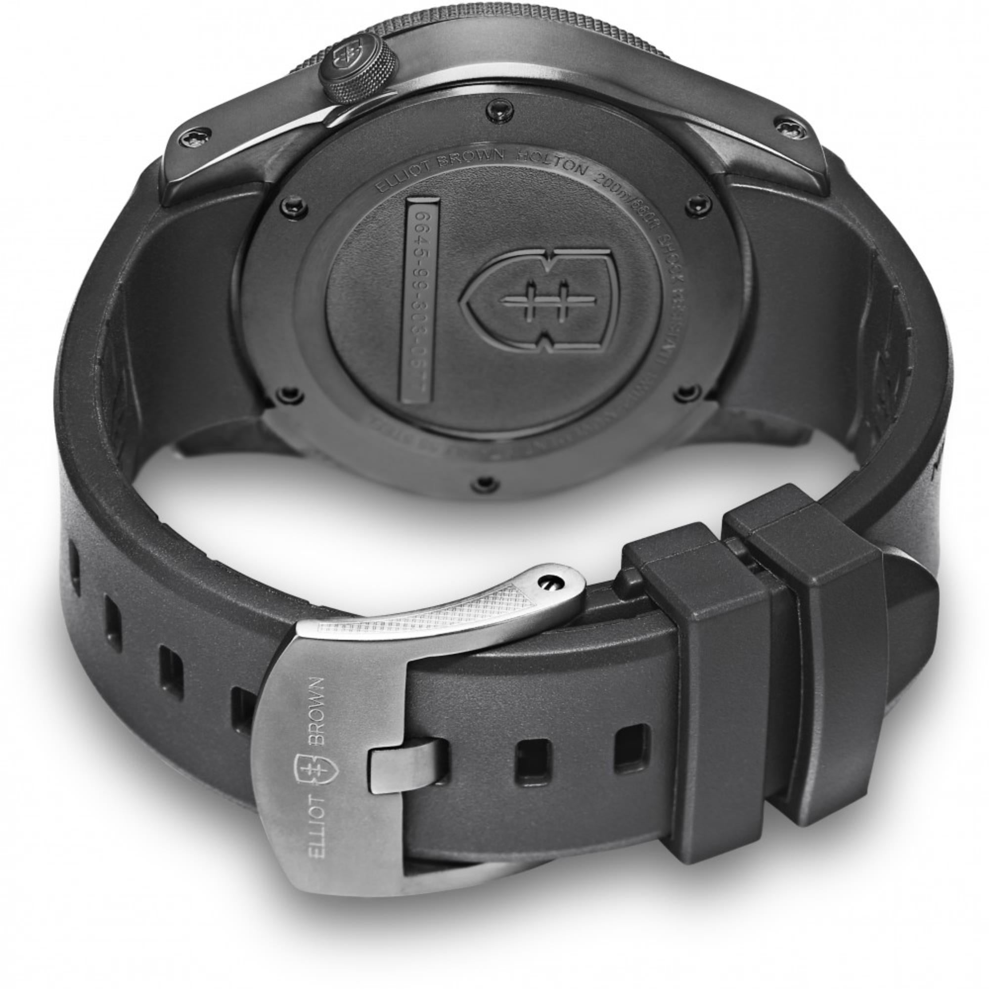 Elliot Brown Holton Black Dial Rubber Strap Men’s Watch 101-001-R06
