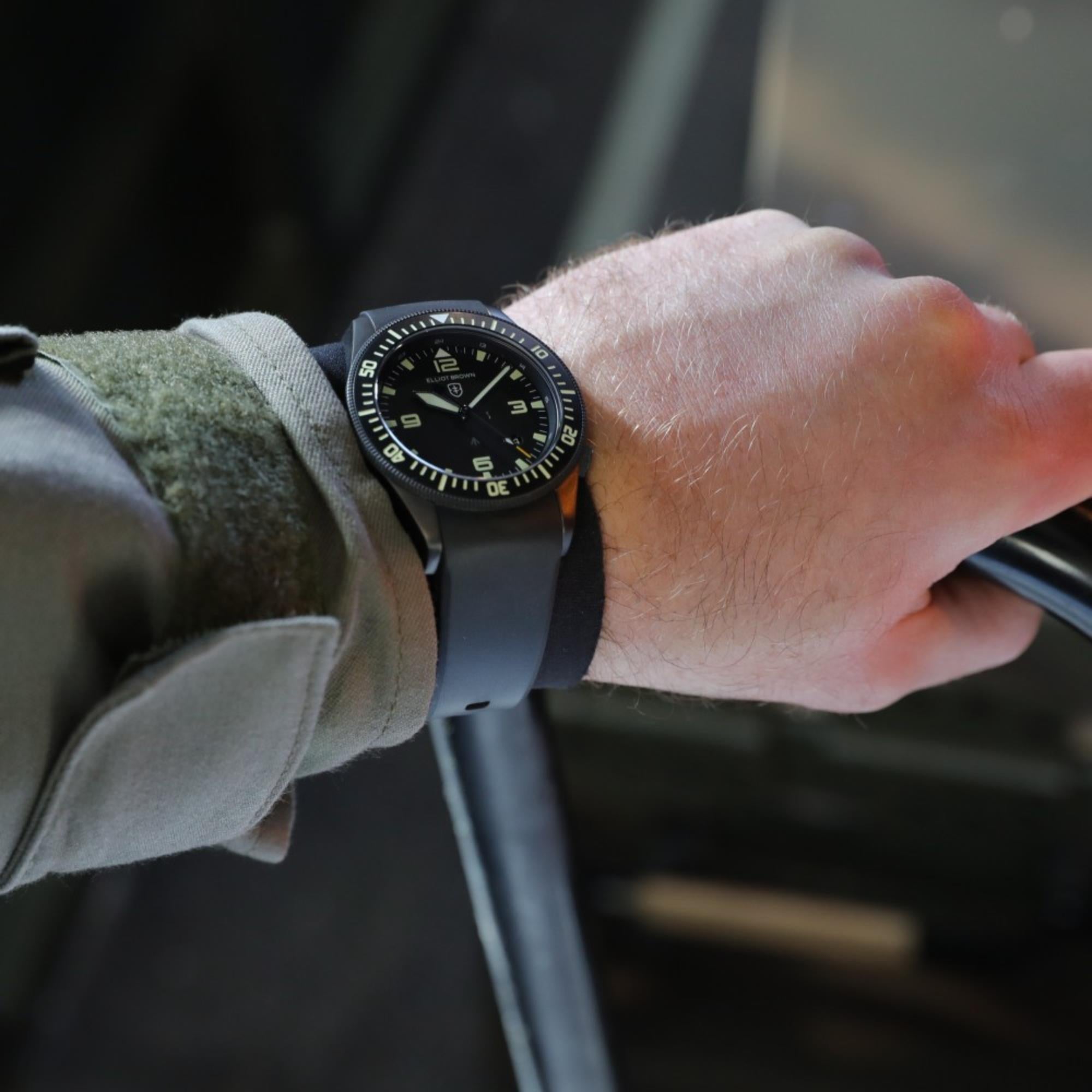 Elliot Brown Holton Black Dial Rubber Strap Men’s Watch 101-001-R06