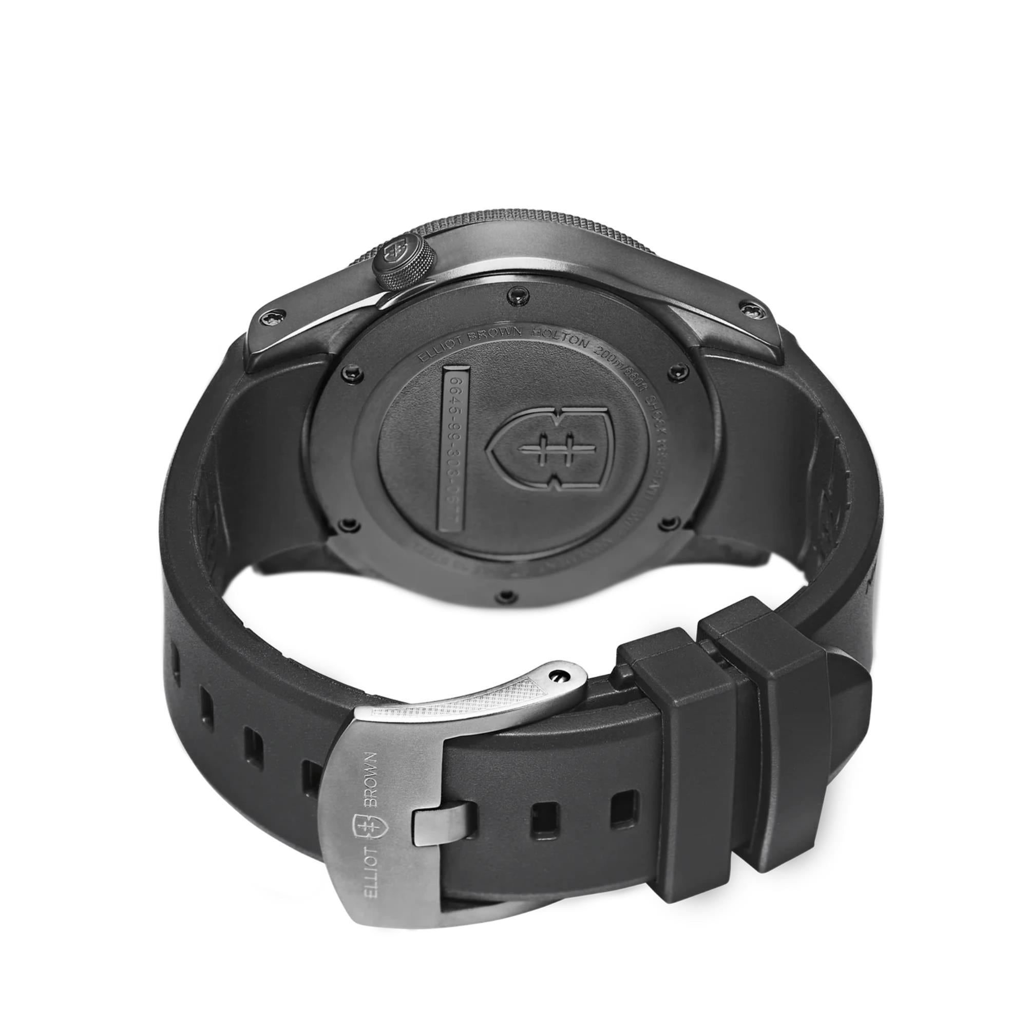 Elliot Brown Holton 12hr Black Dial Rubber Strap Men’s Watch 101-001-R06 12H