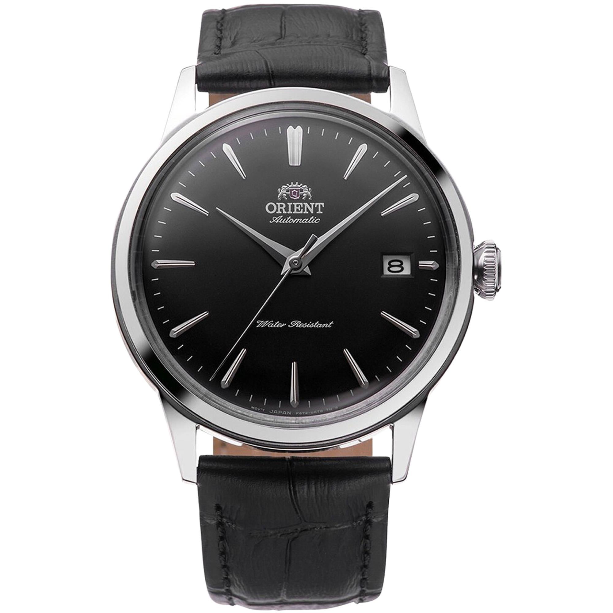 Orient Bambino 38mm Ex-Display Classic Black Dial Leather Mens Automatic Watch RA-AC0M02B10B-EX