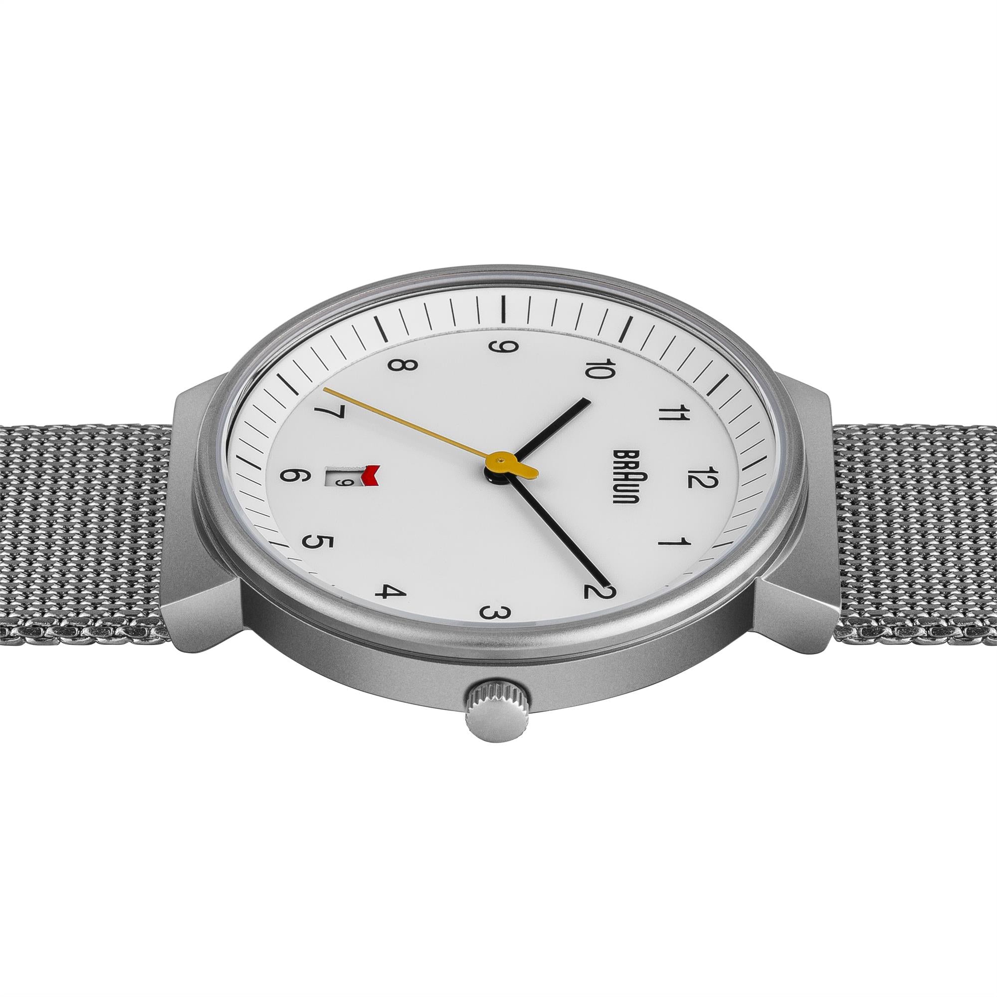 Braun Quartz Classic White Dial Stainless Steel Strap Men's Watch BN0032WHSLMHG