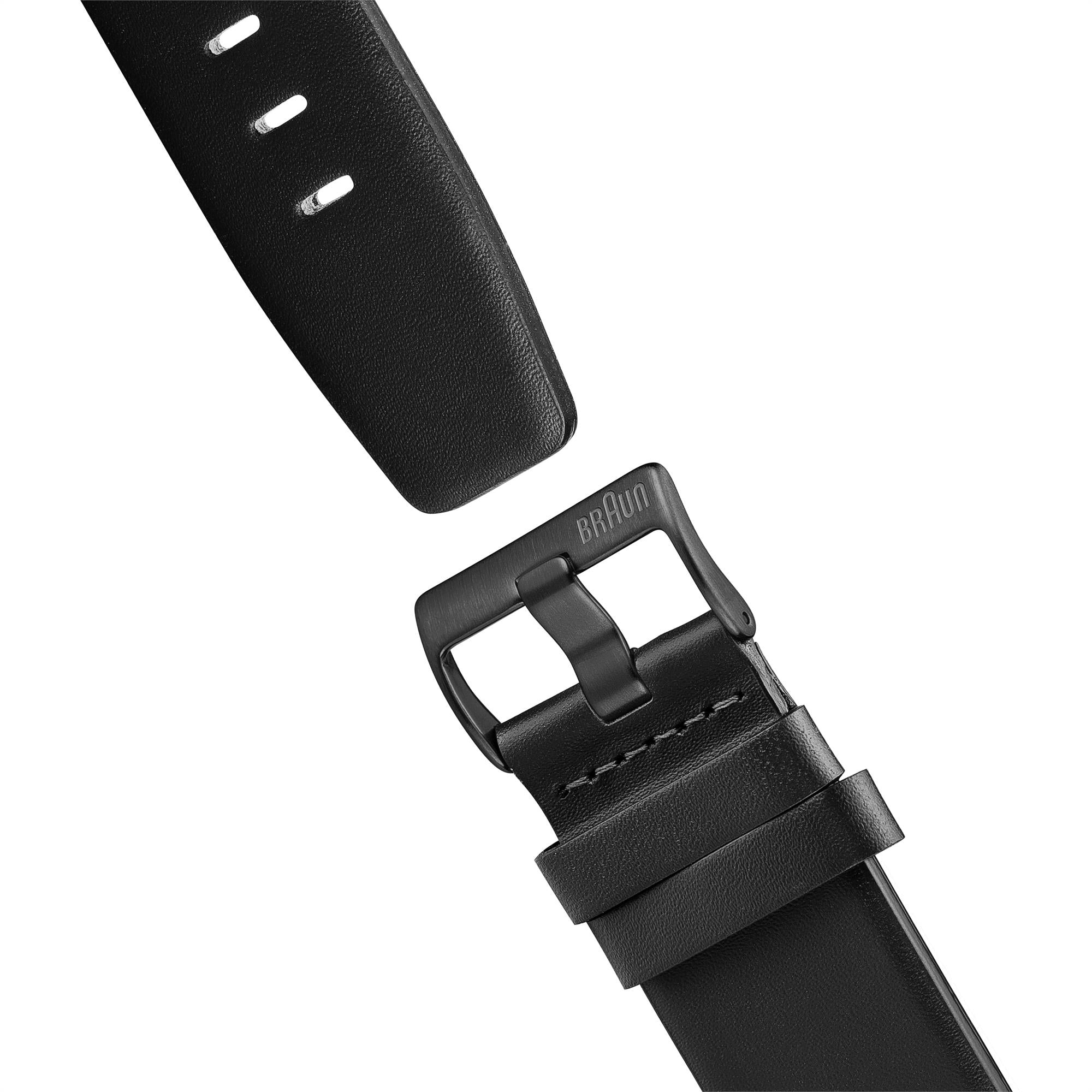 Braun Quartz Classic Black Dial Black Leather Strap Men's Watch BN0035BKBKG