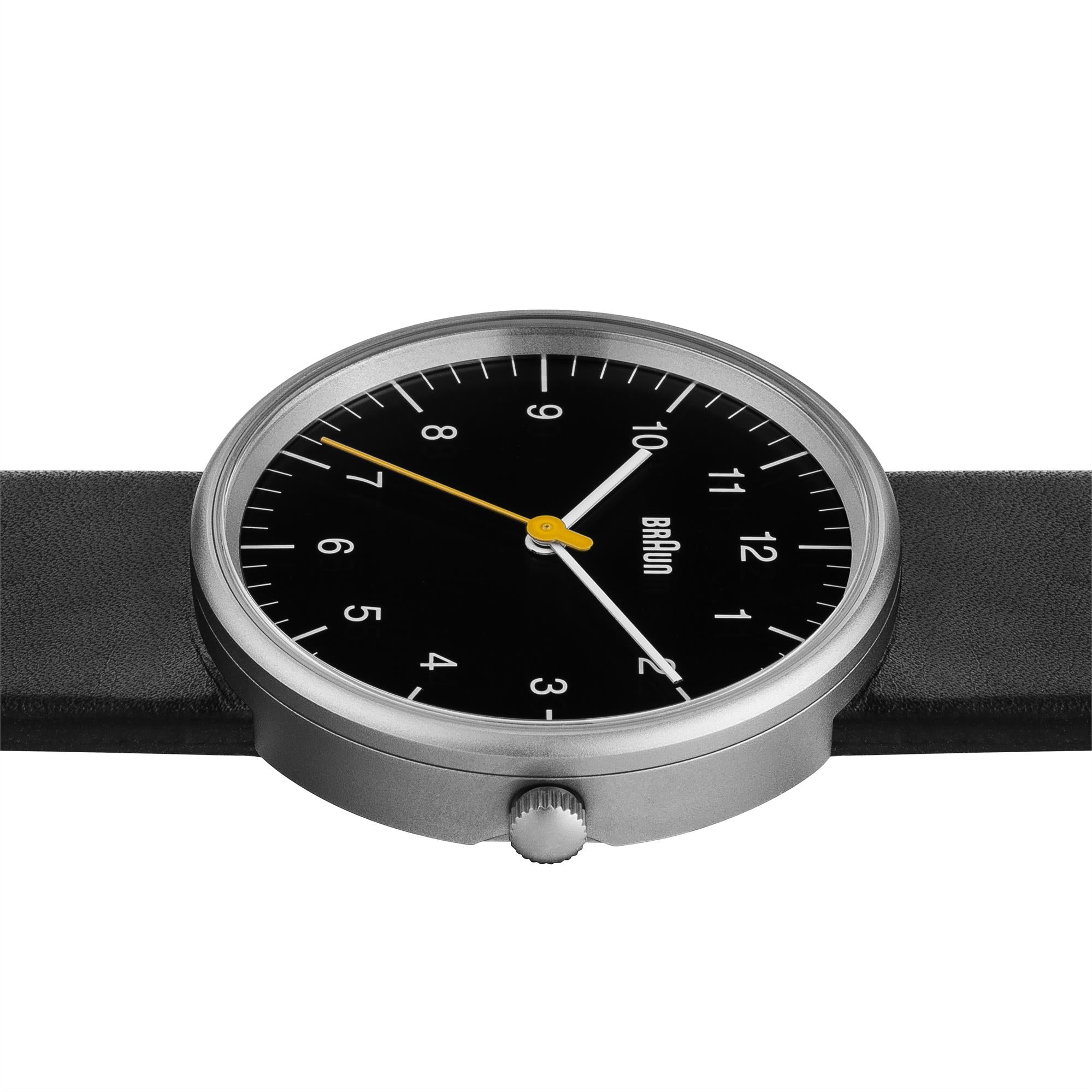 Braun Classic Quartz Black Dial Black Leather Strap Men’s Watch BN0021BKBKG