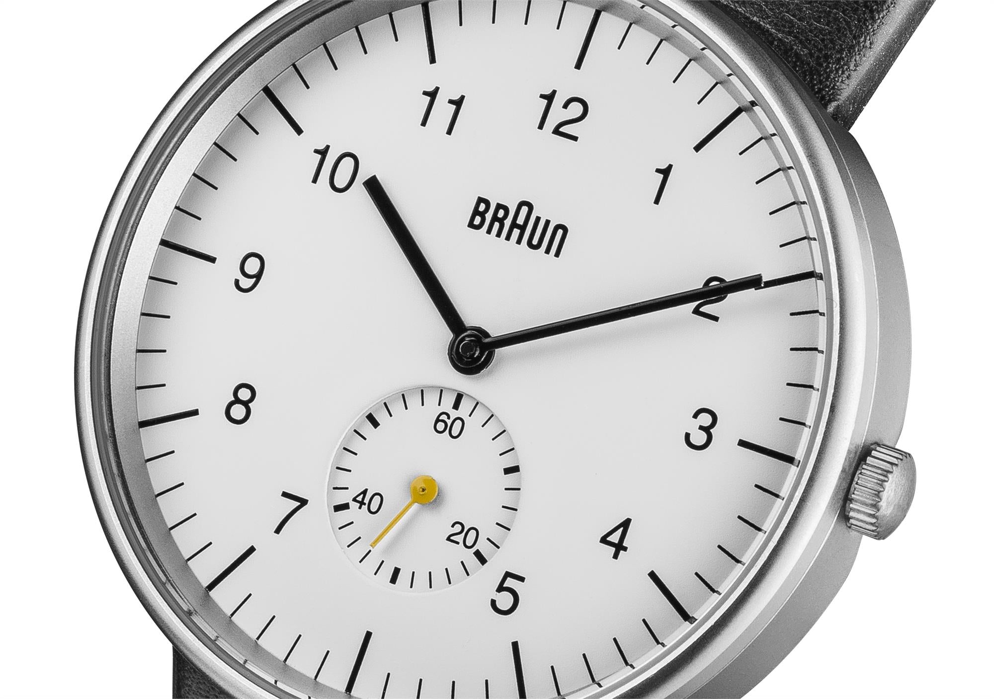 Braun Classic Quartz White Dial Black Leather Strap Men’s Watch BN0024WHBKG