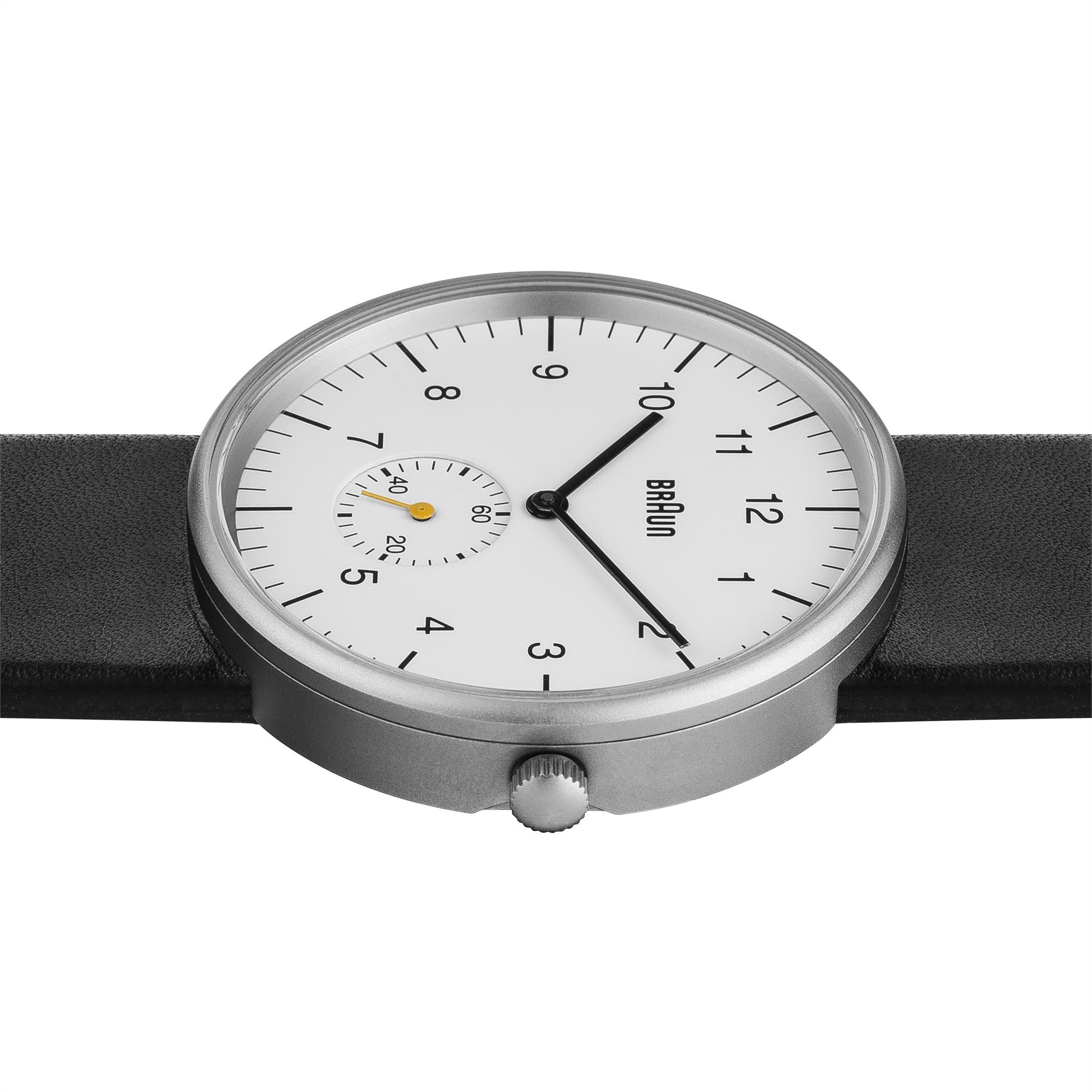 Braun Classic Quartz White Dial Black Leather Strap Men’s Watch BN0024WHBKG