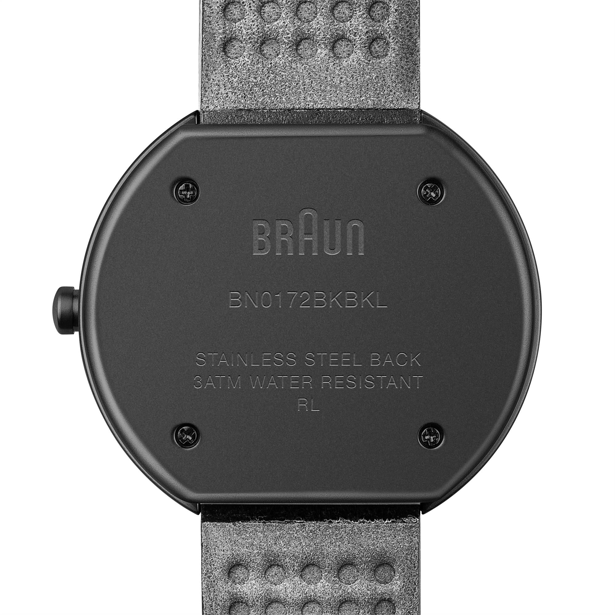 Braun Classic Quartz Black Dial Black Leather Strap Ladies Watch BN0172BKBKL