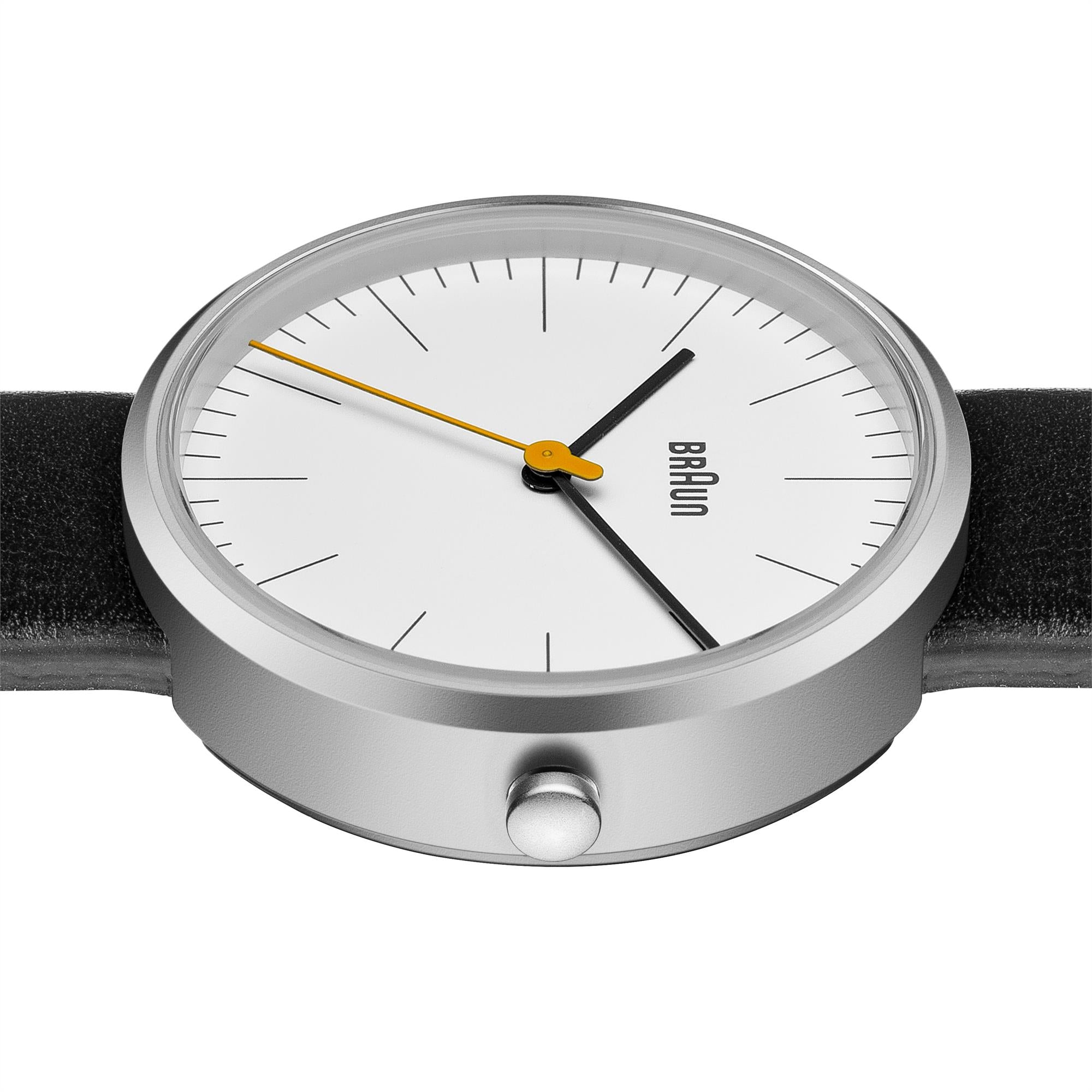 Braun Classic Quartz White Dial Black Leather Strap Ladies Watch BN0173WHBKL