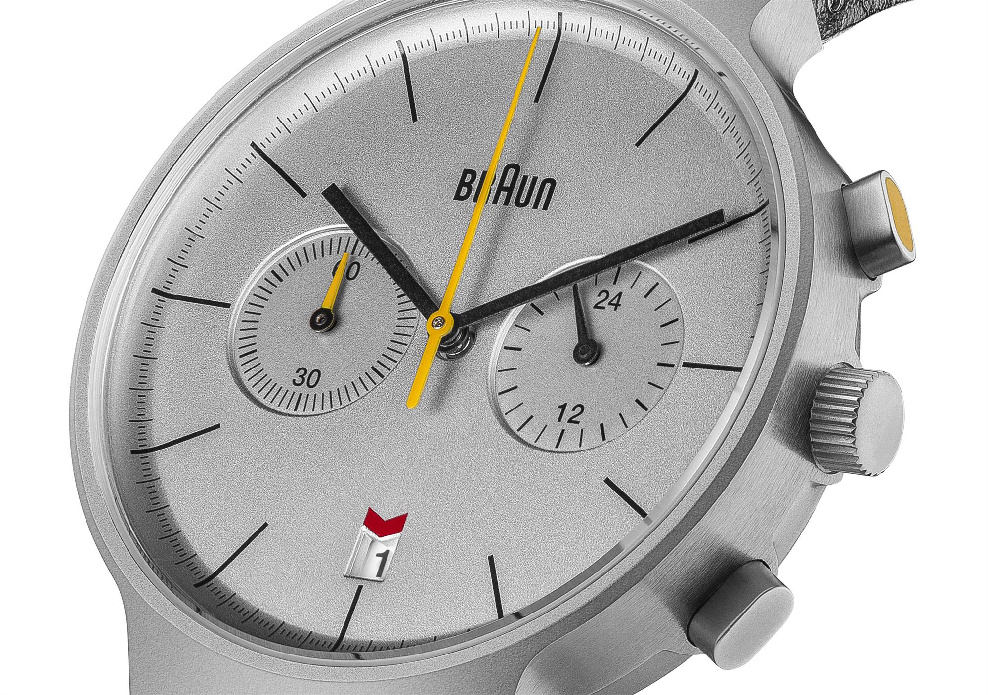 Braun Classic Quartz Silver Dial Black Leather Strap Men’s Watch BN0265SLBKG