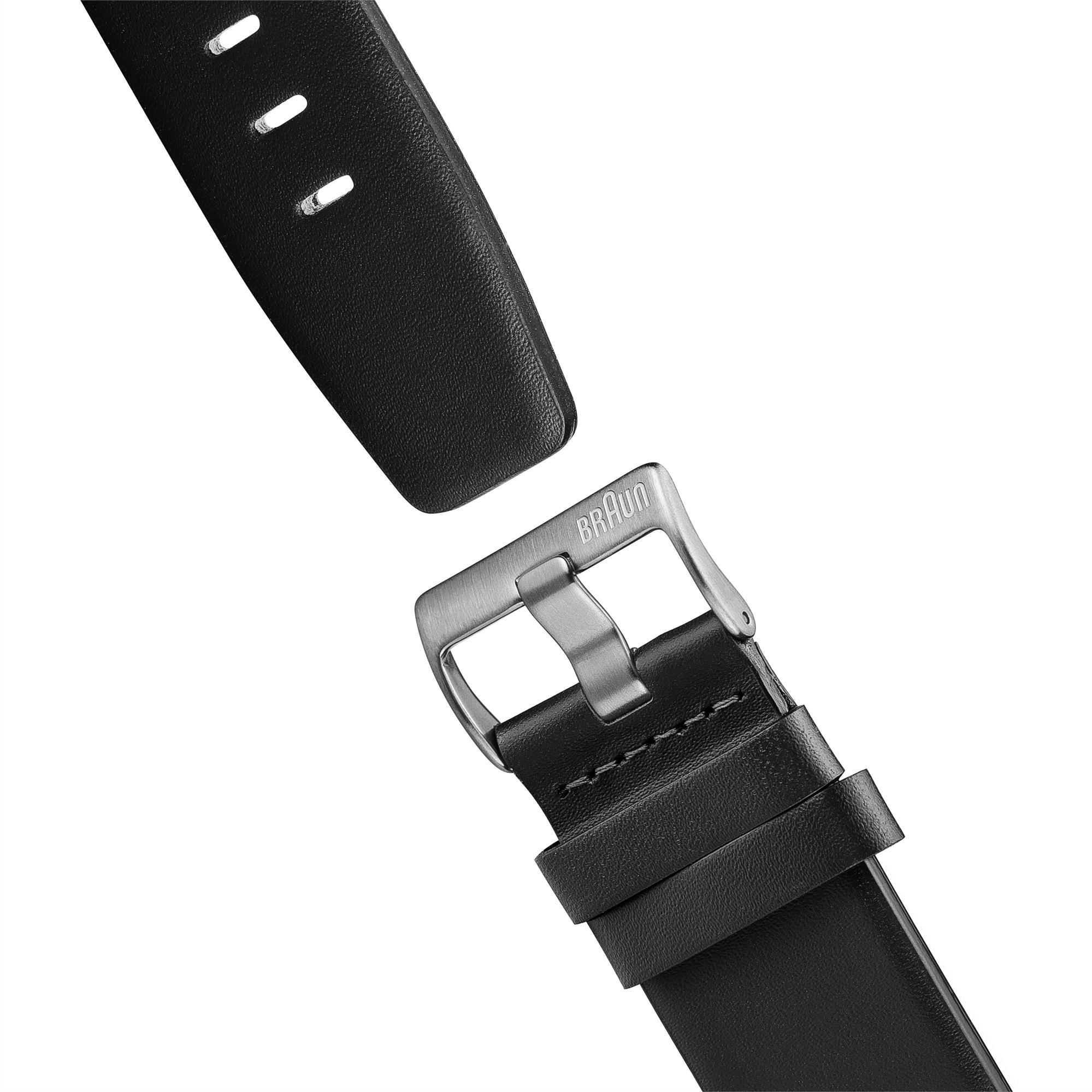 Braun Classic Quartz Silver Dial Black Leather Strap Men’s Watch BN0265SLBKG