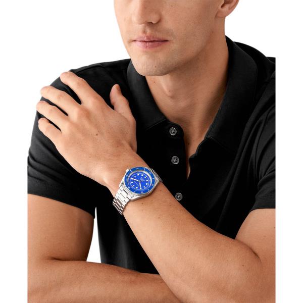 Michael Kors Oversized Maritime Blue Dial Steel Strap Men's Watch MK9160