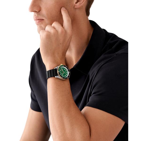 Michael Kors Maritime Green Dial Black Silicone Strap Men's Watch MK9158