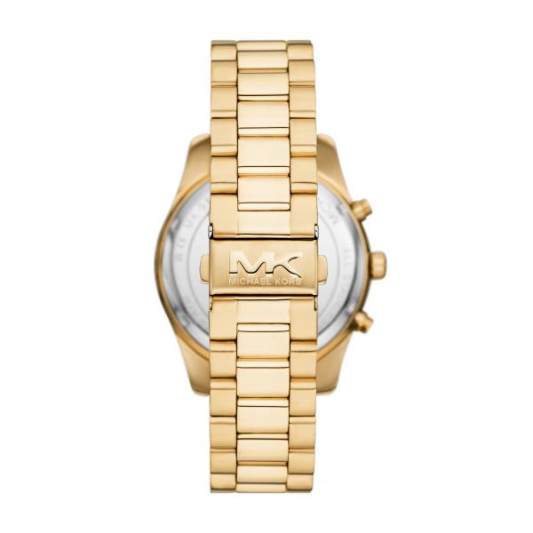 Michael Kors Lexington Chronograph Gold-Tone Stainless Steel Bracelet Blue Dial Men's Watch MK9153