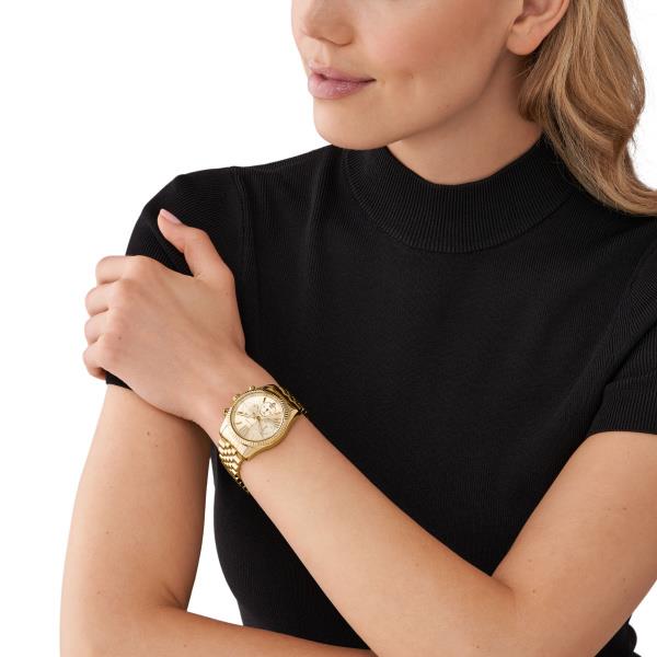 Michael Kors Lexington Gold-Tone Chronograph Gold Dial Women's Watch MK7378