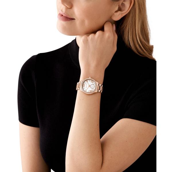 Michael Kors Sage Rose Gold-Tone Stainless Steel Bracelet Mother Pearl Dial Women's Watch MK4806