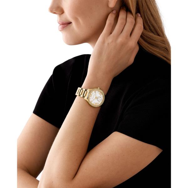 Michael Kors Sage Gold-Tone Stainless Steel White Dial Women's Watch MK4805