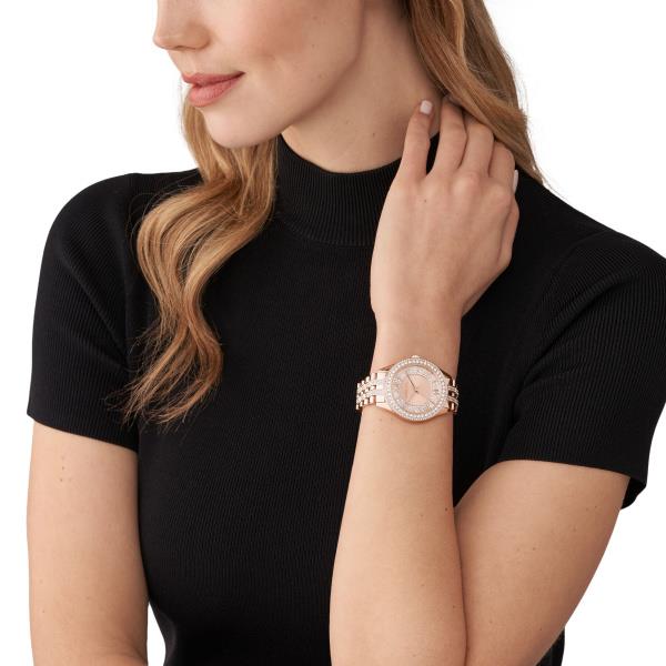 Michael Kors Harlowe Rose Gold-Tone Stainless Steel Bracelet Rose Gold Dial Women's Watch MK4710