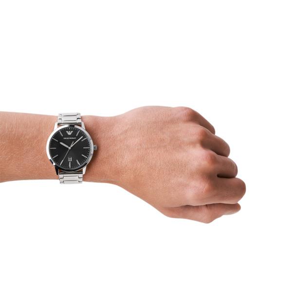 Emporio Armani Ruggero Quartz Black Dial Stainless Steel Strap Men's Watch AR11310