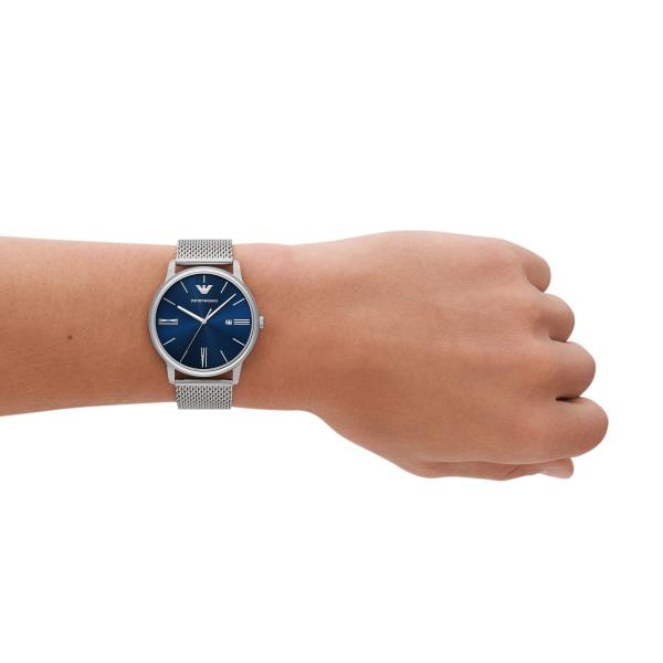 Emporio Armani Quartz Blue Dial Steel Strap Men’s Watch AR11571