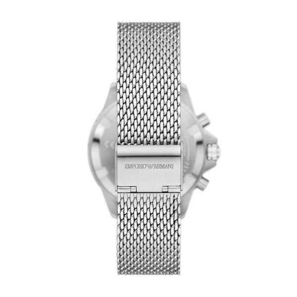 Emporio Armani Chronograph Blue Dial Stainless Steel Mesh Bracelet Men's Watch AR11587