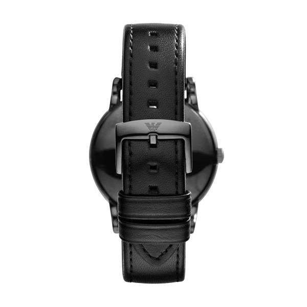 Emporio Armani Classic Black Dial Black Leather Strap Men's Watch AR1732