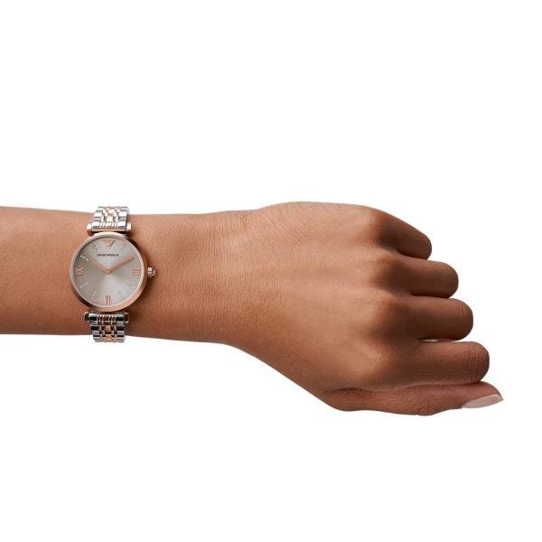 Emporio Armani Quartz Champagne Dial Stainless Steel Ladies Watch AR1840