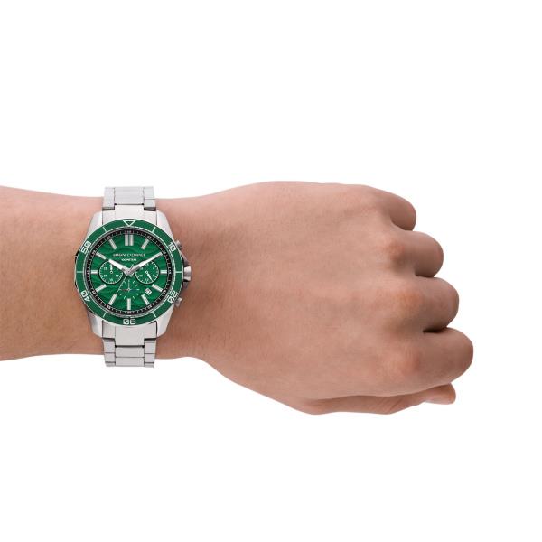 Armani Exchange Spencer Chronograph Quartz Green Dial Steel Strap Men's Watch AX1957