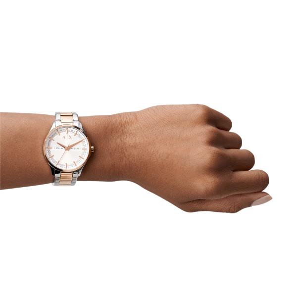 Armani Exchange Lady Hampton Quartz White Dial Steel Strap Women's Watch AX5258