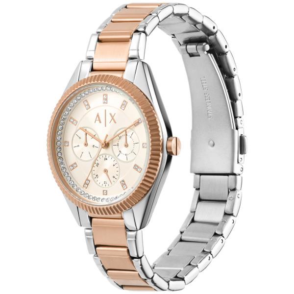 Armani Exchange Lady Giacomo Chronograph Quartz Steel Strap White Dial Ladies Watch AX5662